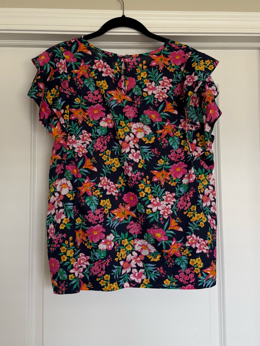 NWOT J. Crew Floral Flutter Sleeve Blouse | XL - Picture 3 of 9